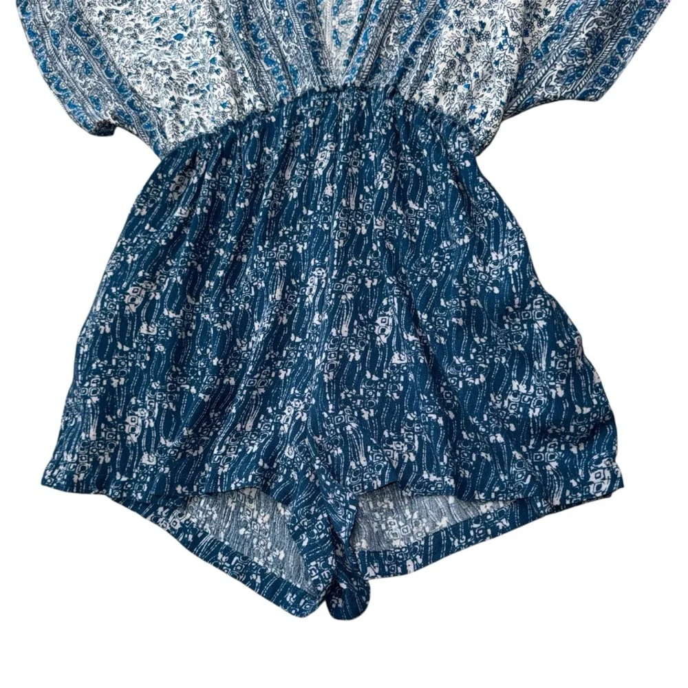 FREE PEOPLE Floral Printed Blue Arizona Romper